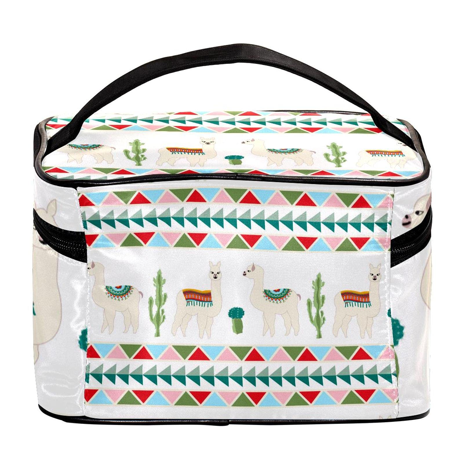Stylish Large Llama Cactus Makeup Bag - Waterproof Travel Cosmetic Organizer with Zipper for Women & Girls | Perfect for Vacation, Gym, Beach Trips & Daily Essentials Storage