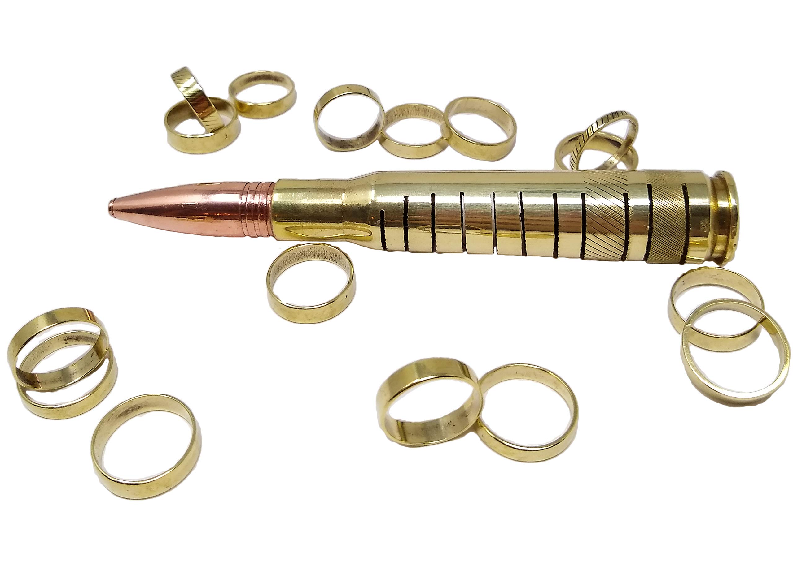 Handmade Bullet Shell Men's Rings - Unique Wide Band Promise Rings for Him | Personalized Wood Gift Box Included | Made in USA | Perfect for Engagements, Weddings & Gifts