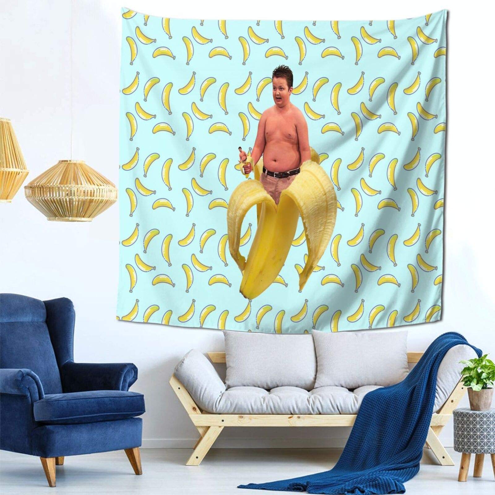 FORYU Gibby Bohemian Tapestry Wall Hanging - 59x59 Inch Large Hippie Wall Art Decor for Living Room, Bedroom, Dorm | Perfect for Meditation Spaces, Yoga Studios & Festival Backdrops