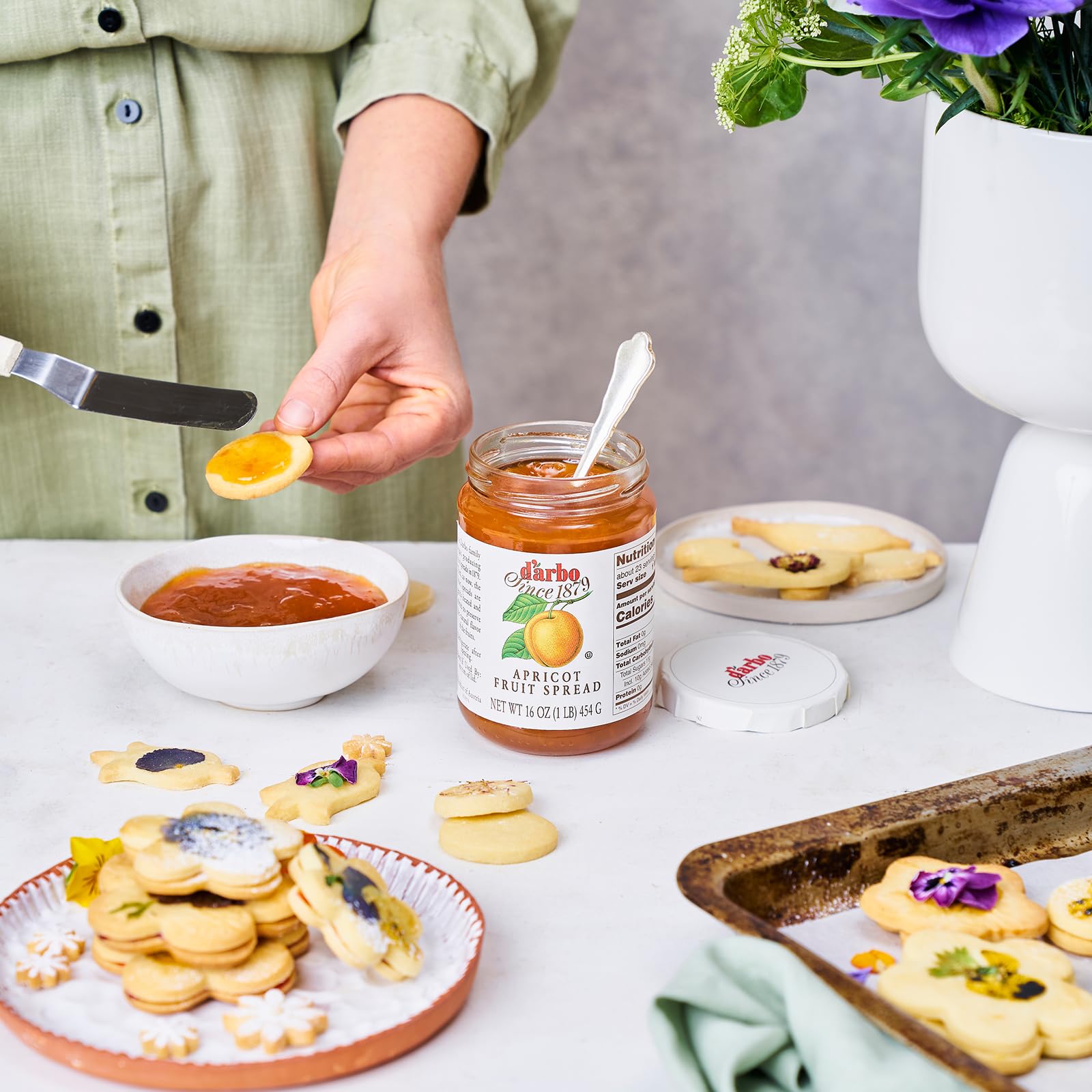 D’arbo All-Natural Apricot Fruit Spread, 16 oz (2 Pack) | No Artificial Preservatives | Pure Fruit Flavor | Perfect for Toast, Yogurt & Baking | Healthy Breakfast & Dessert Option