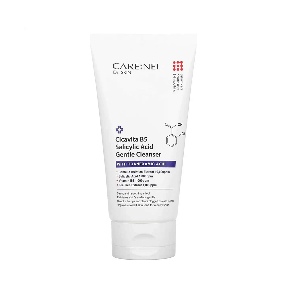 CARE:NEL Cicavita B5 Salicylic Acid Gentle Facial Cleanser 150ml - Acne Treatment & Oil Control for Sensitive Skin - Perfect for Daily Skincare Routine