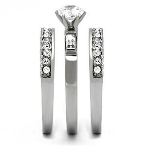 Triple Multi Stone CZ Stackable Wedding Ring Set for Women - Elegant Cubic Zirconia Engagement & Anniversary Band Jewelry - Perfect for Bridal, Proposal, Gift Giving & Special Occasions