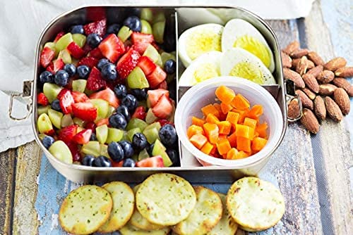 **G.a HOMEFAVOR Leak-Proof Stainless Steel Bento Box – 3-Compartment Metal Lunch Container (1200ML) – Ideal for Snacks, Salads & Meal Prep – Dishwasher Safe – Perfect for Office, School & Picnics**