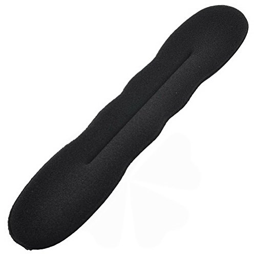Ucland Black Sponge Hair Bun Maker for Women - DIY Ponytail & Bun Styler (8.9 Inch) - Perfect for Updos, Parties & Everyday Hairstyles