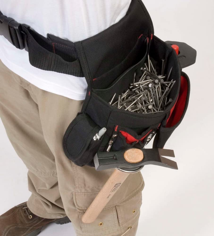 KS TOOLS Professional Tool Belt - Heavy Duty Work Belt for Carpenters, Electricians & Construction Workers - Durable & Adjustable for Comfort - Perfect for DIY Projects & Home Renovations