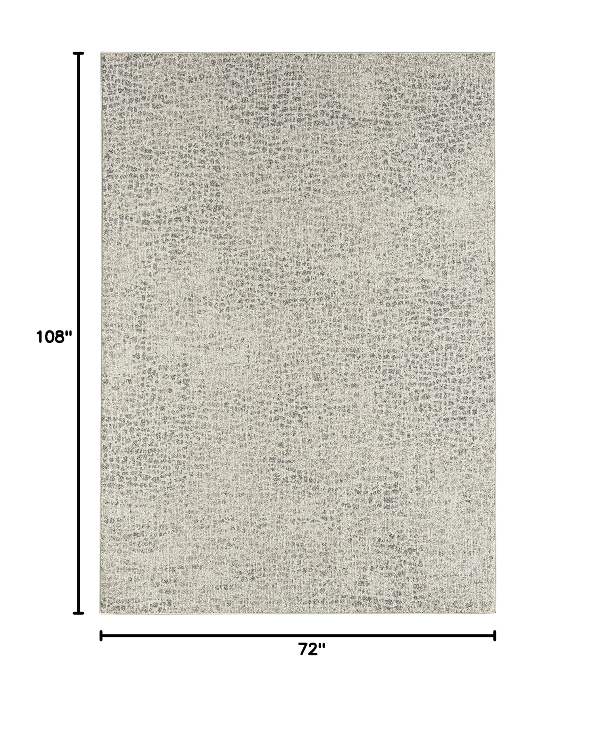 Abani 6x9 Farmhouse Area Rug - Stain & Shed Resistant Large Rectangle Rug for Living Room & Dining Room, Brown Beige Small Pebbles Design - Perfect for Farmhouse Decor, Cozy Home & High Traffic Areas
