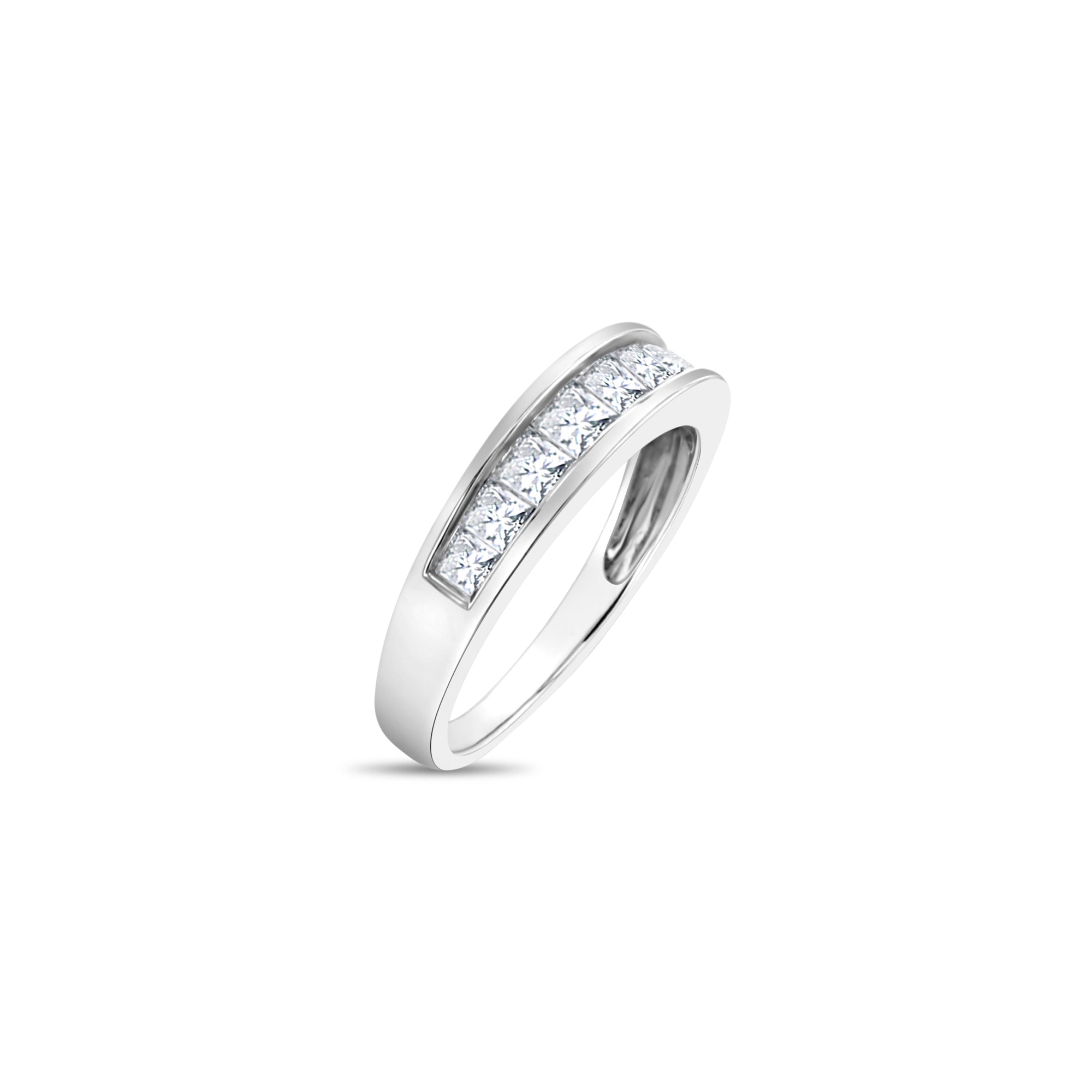 1 Carat Princess Cut Channel Set Wedding Band Ring - 14K White Gold for Bridal, Engagement & Anniversary Jewelry Gifts