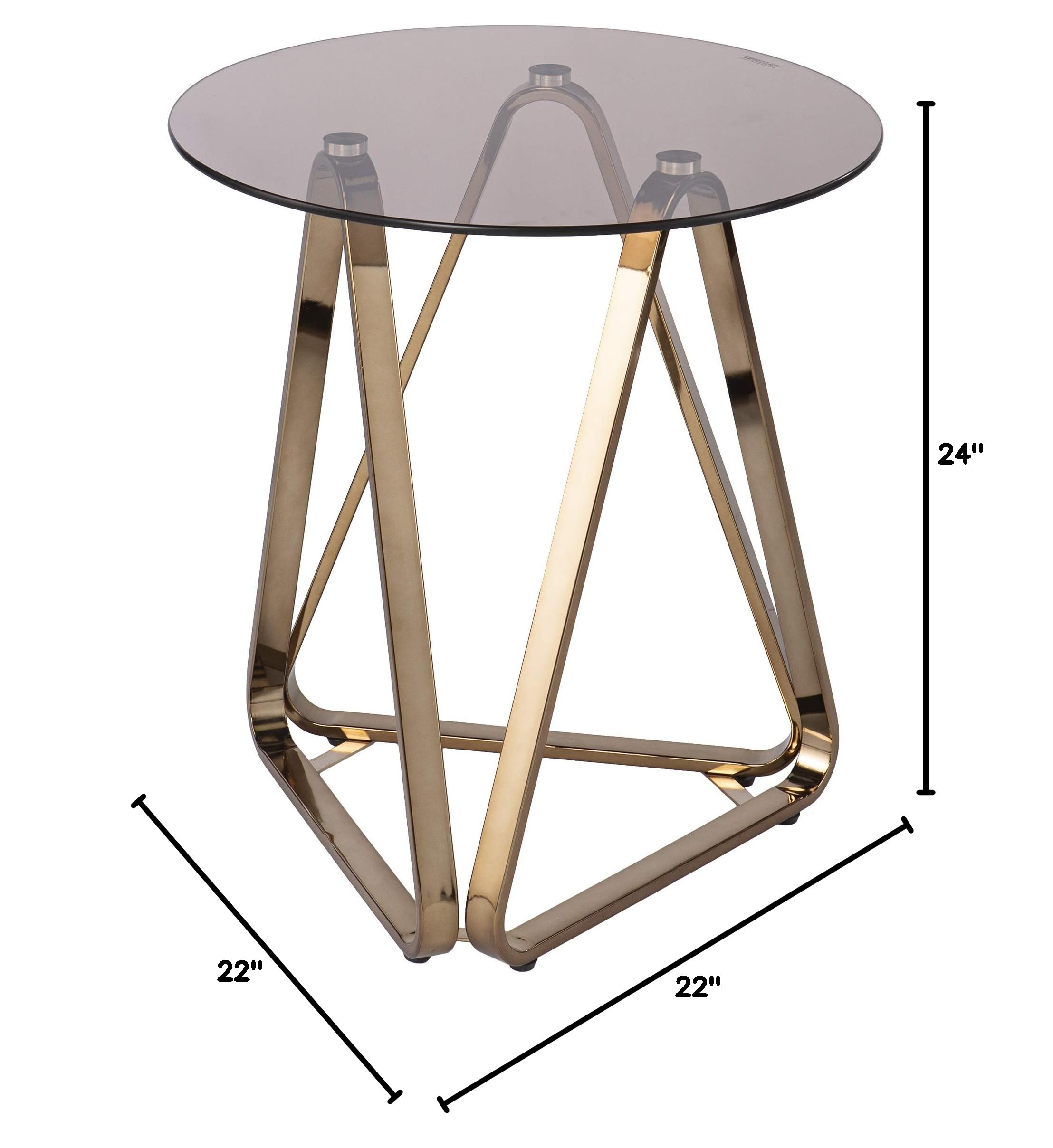 SEI Furniture Stondon End Table - Standard Size, Champagne Gold Finish - Perfect for Living Room, Bedroom, or Office Side Table