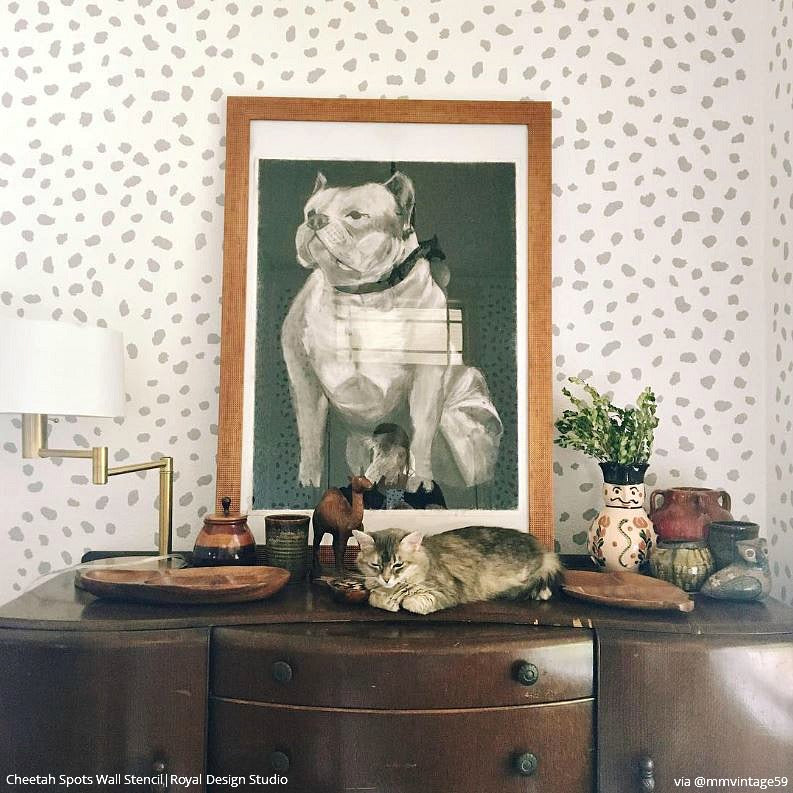 Cheetah Spots Wall Stencil - Reusable DIY Painting Template for Home Decor, Kids Room & Nursery - Create Wild Animal Prints on Walls, Furniture & Crafts