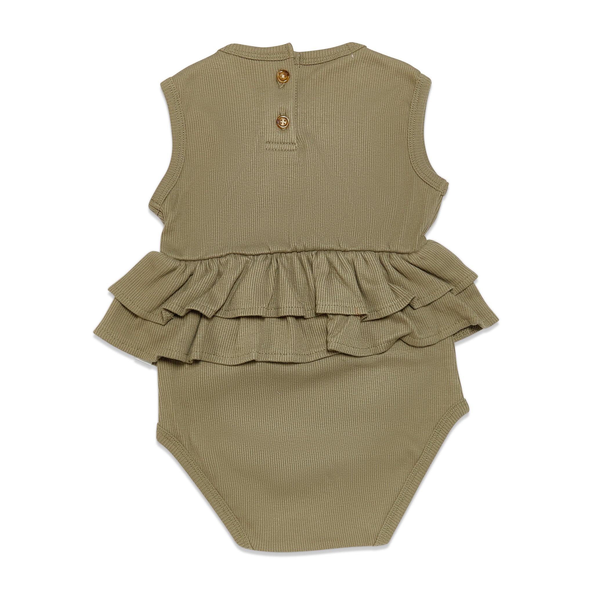 Organic Baby Tank Ruffle Waist Romper - Soft Cotton One-Piece Outfit for Newborns & Infants | Perfect for Summer Playdates, Beach Trips & Photo Shoots