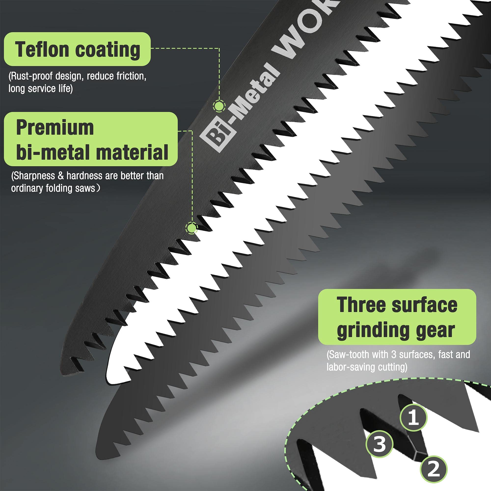 WORKPRO 7 Inch Folding Hand Saw - Triple Cut Teeth Pruning Saw for Tree Trimming, Gardening & Camping | Portable Safety Lock Design | Perfect for Outdoor Activities, Wood Cutting & Hunting Gear