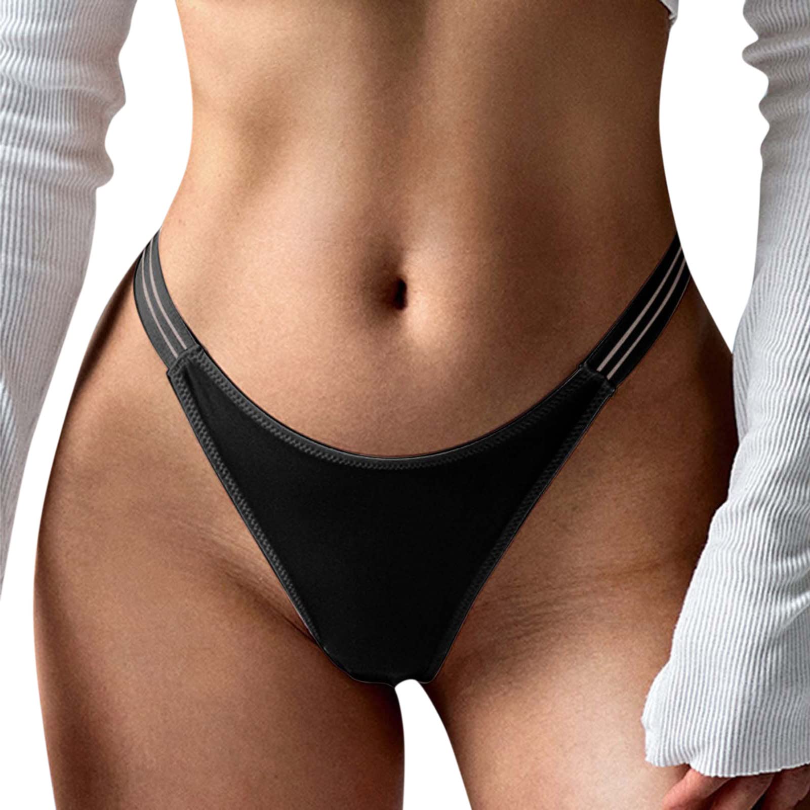 Sexy Lace Thong Panties for Women - Seamless Solid Color Comfortable Low Waist Cotton Bikini Underwear | Perfect for Date Night, Lingerie Gift & Everyday Wear