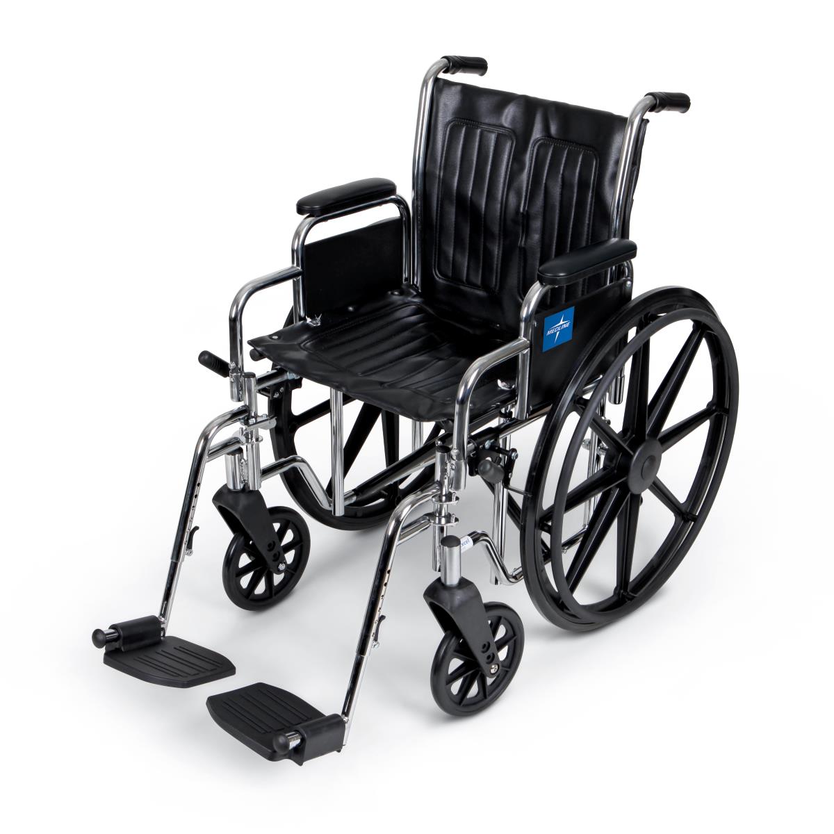 Excel K3 Wheelchair with Removable Arms & Detachable Leg Rests - 16 Inch Navy Blue | Lightweight Transport Chair for Seniors, Travel, and Hospital Use