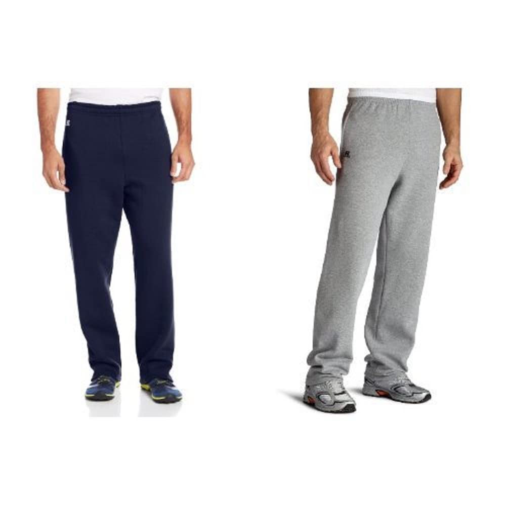 Russell Athletic Men's Dri-Power Fleece Sweatpants with Pockets - Relaxed Fit, Moisture Wicking, Open Bottom for Comfort | Gym, Lounge, Running & Casual Wear