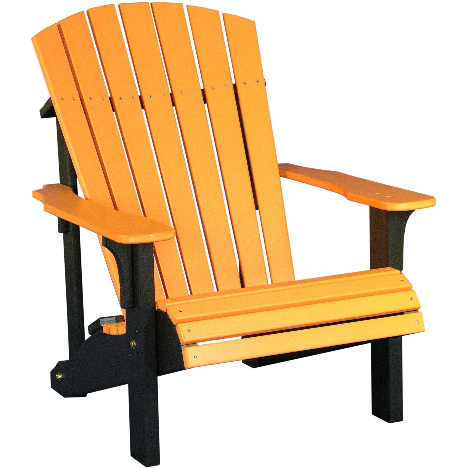 Premium Recycled Plastic Adirondack Chair with Cup Holder - Eco-Friendly Outdoor Furniture for Patio, Garden & Poolside Relaxation | LuxCraft Tangerine Collection