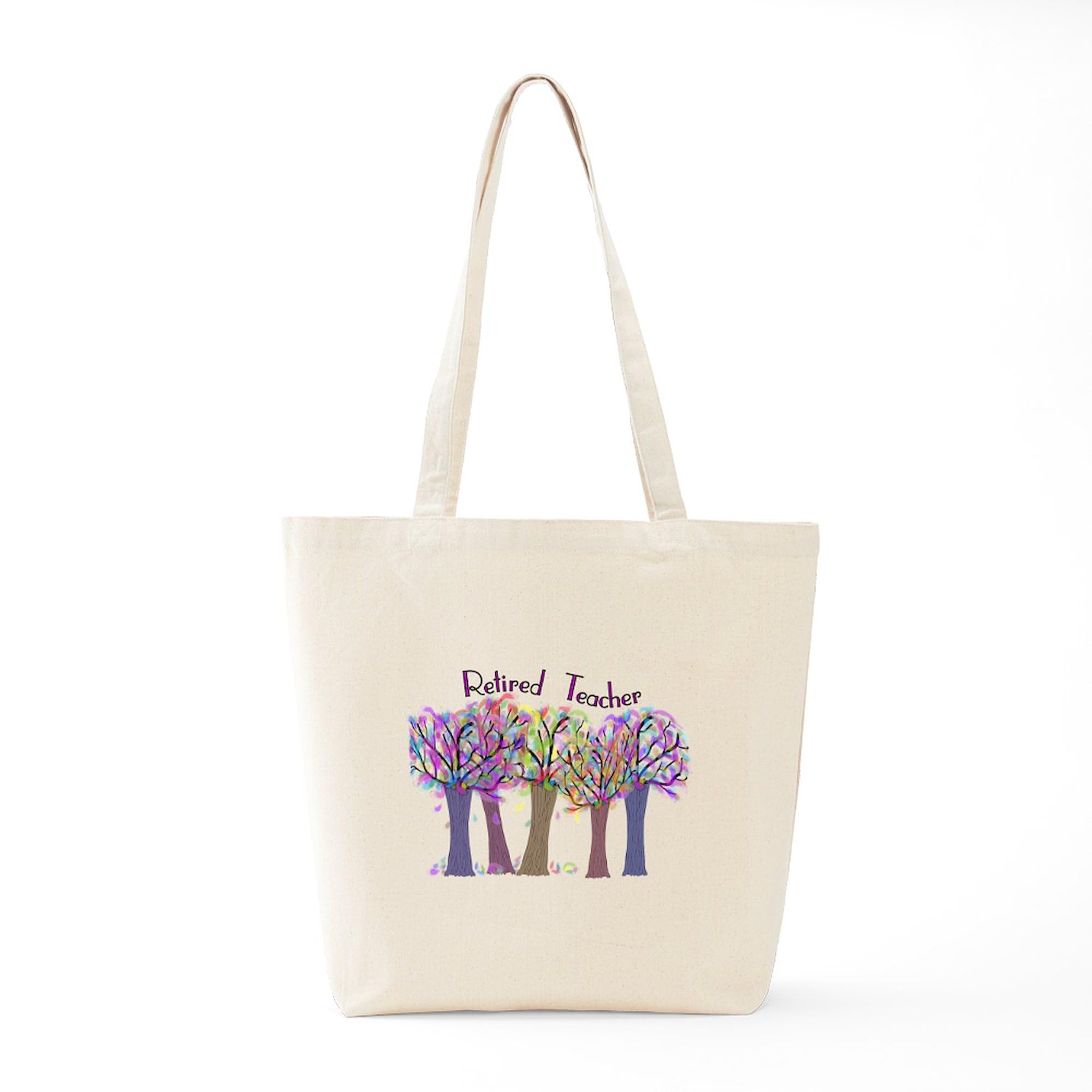 Retired Teacher Tote Bag - Natural Canvas Reusable Shopping Bag for School, Groceries & Everyday Use | Durable Eco-Friendly Gift for Educators