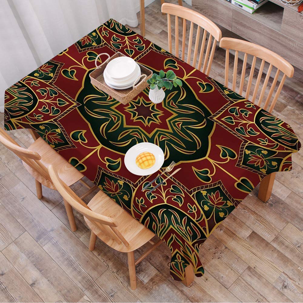 Premium Cotton Linen Tablecloth - Wrinkle-Free Rectangle Table Cover for Kitchen, Dining & Party Decor | Washable 140x90cm with Artistic Peonies Tulips Berries Bugs Botanical Design | Perfect for Garden Parties, Family Gatherings & Holiday Celebrations