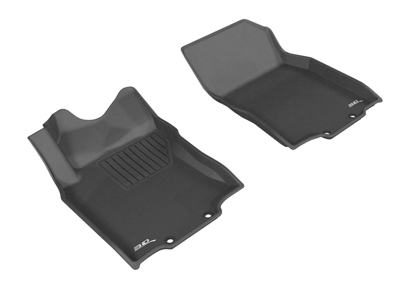 3D MAXpider Custom Fit All-Weather Floor Mats for 2014-2020 Nissan Rogue & Rogue Sport (1st Row, Black) - Kagu Series | Perfect for Daily Commutes, Road Trips & Winter Protection