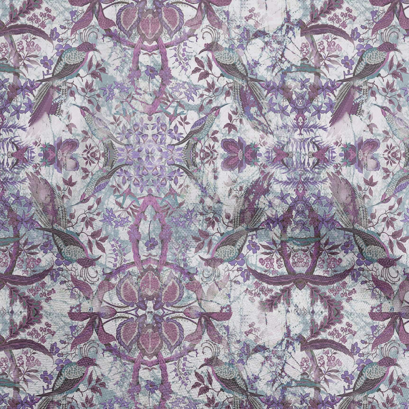 Premium Velvet Violet Batik Fabric by The Yard - 58 Inch Wide for DIY Clothing, Quilting & Home Decor | Soft Printed Sewing Supplies for Dresses, Scarves & Craft Projects