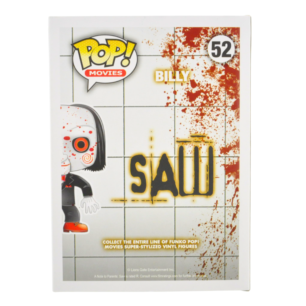Funko Pop! Billy Glow in The Dark Bloody Exclusive Action Figure - Saw Movie Collectible for Horror Fans - Perfect for Display & Gifts