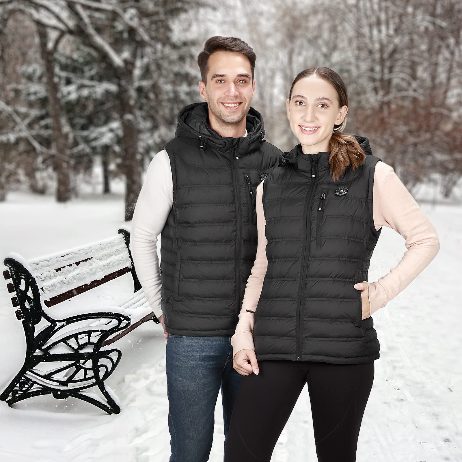 Heated Vest for Men with Detachable Hood & Battery Pack - Winter Electric Warming Jacket for Outdoor Activities, Hiking, and Cold Weather