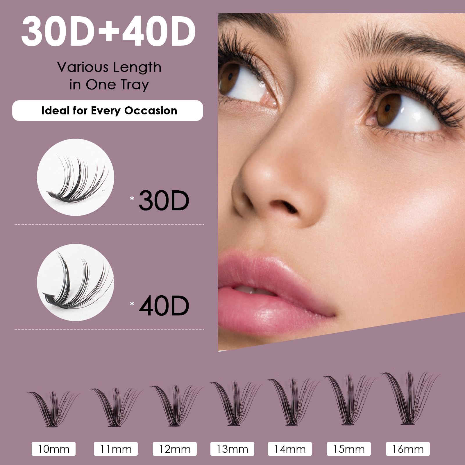 Professional DIY Lash Extension Kit - 280pcs Individual Lashes with Lash Glue, Sealant & Precision Tweezers - 30D/40D Mixed Lengths (10-16mm) - C/CC/D Curl Clusters - Soft Lightweight Eyelash Extensions for Home Use | Perfect for Bridal Makeup, Special Occasions & Everyday Glam