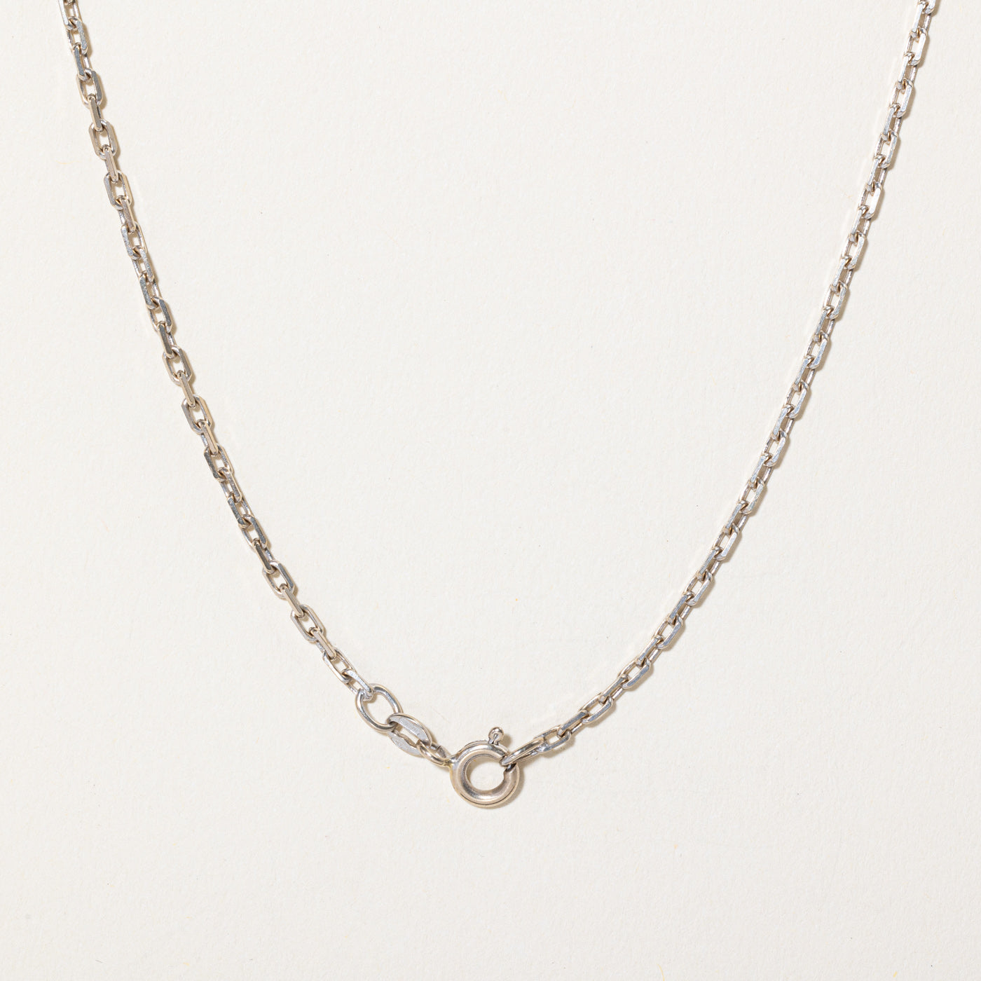 18K White Gold Knife Edge Cable Chain Necklace - 20 Inches | Dainty & Elegant Jewelry for Women | Perfect for Everyday Wear, Layering & Special Occasions