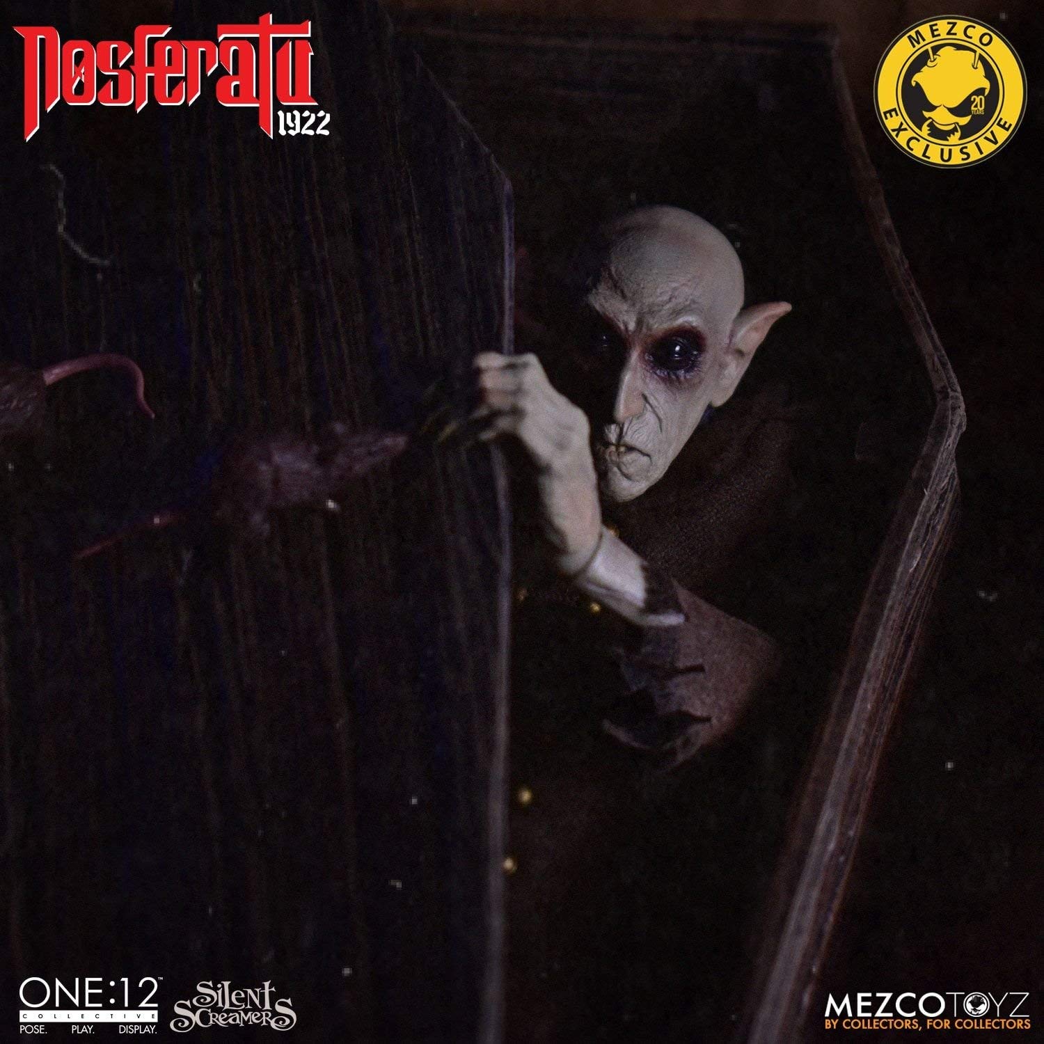 Mezco One:12 Collective Silent Screamers Nosferatu 7-Inch Highly Detailed Action Figure - Horror Movie Collectible for Display & Photography