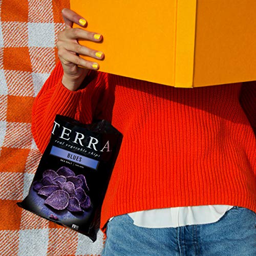 Terra Vegetable Chips - Blues Chips with Sea Salt, 5 Oz (Pack of 12) | Healthy Snacks for Parties, Office & Road Trips | Gluten-Free & Vegan Friendly
