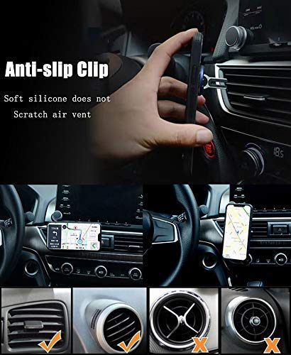 3-in-1 Universal Car Phone Holder - 360° Rotating Air Vent Mount with Finger Grip for Driving & Office Use
