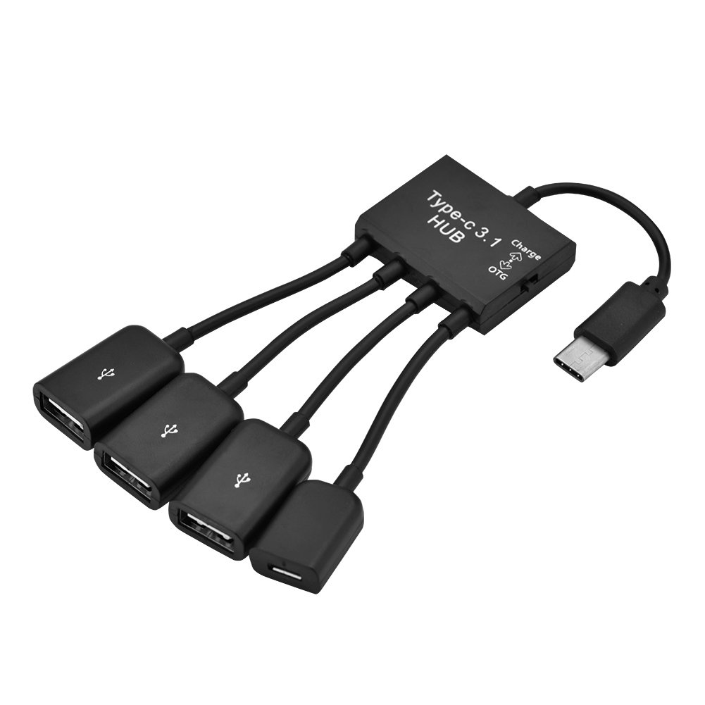 Diyeeni 4-in-1 USB C Hub with 3 USB 3.1 Ports, USB 2.0 Female Adapter, OTG Function & Type C Charging Port - Perfect for MacBook, Laptop, Phone & Tablet Connectivity