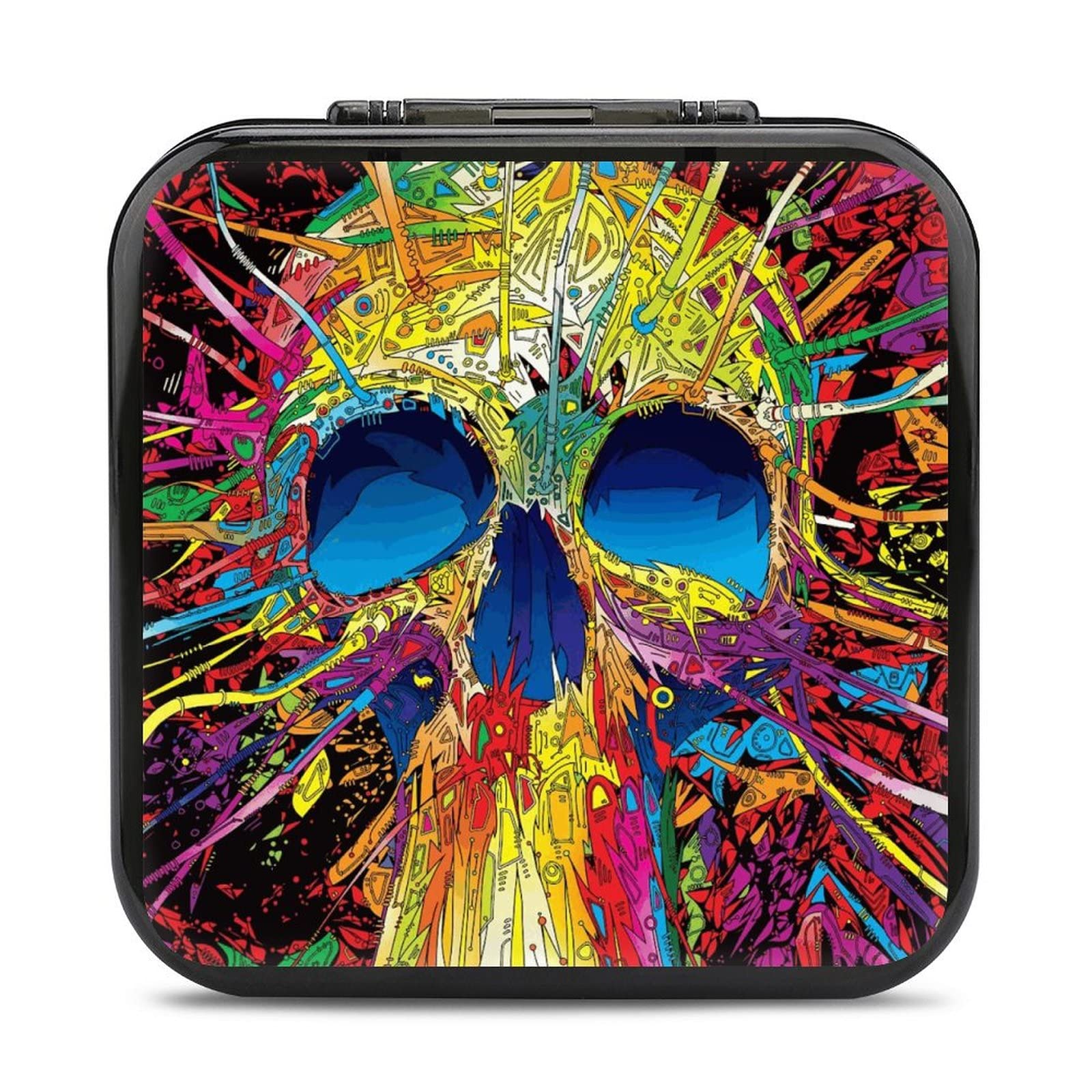 Abstract Skull Design Nintendo Switch Game Card Case - 24 Card Holder Storage Box for Switch Games | Portable & Durable for Travel, Gaming Parties & Home Organization