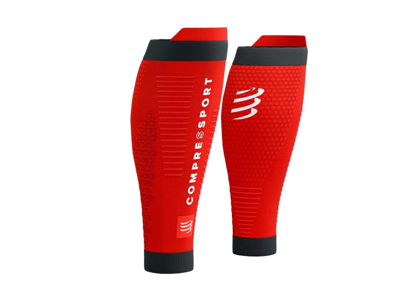 Compressport Unisex R2 3.0 Calf Sleeves for Running & Sports - Red/Black - Improve Performance & Recovery for Athletes & Fitness Enthusiasts