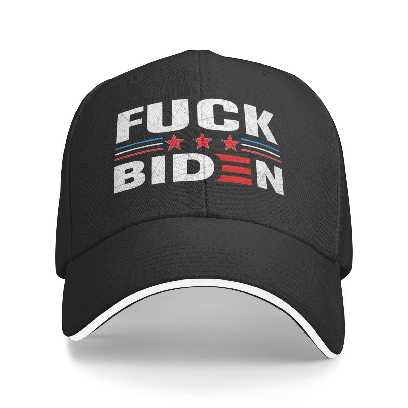 Unisex Fuck Biden Baseball Cap - Adjustable Dad Hat & Trucker Style Sandwich Cap in Black | Political Statement, Protest Wear, Rally Accessory