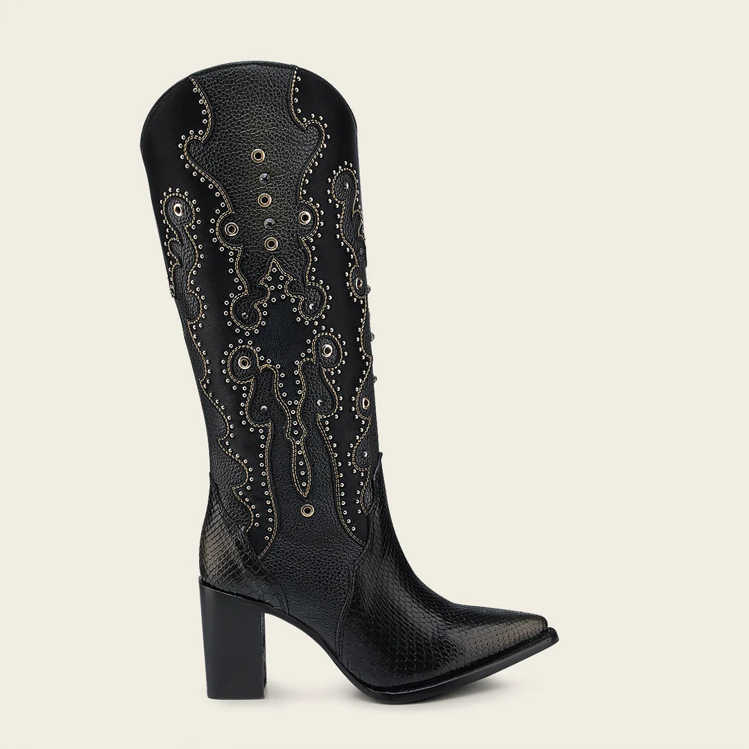 Cuadra Black Python Boots for Women - Stylish & Comfortable Western Boots for Cowgirl Fashion, Night Out & Country Events