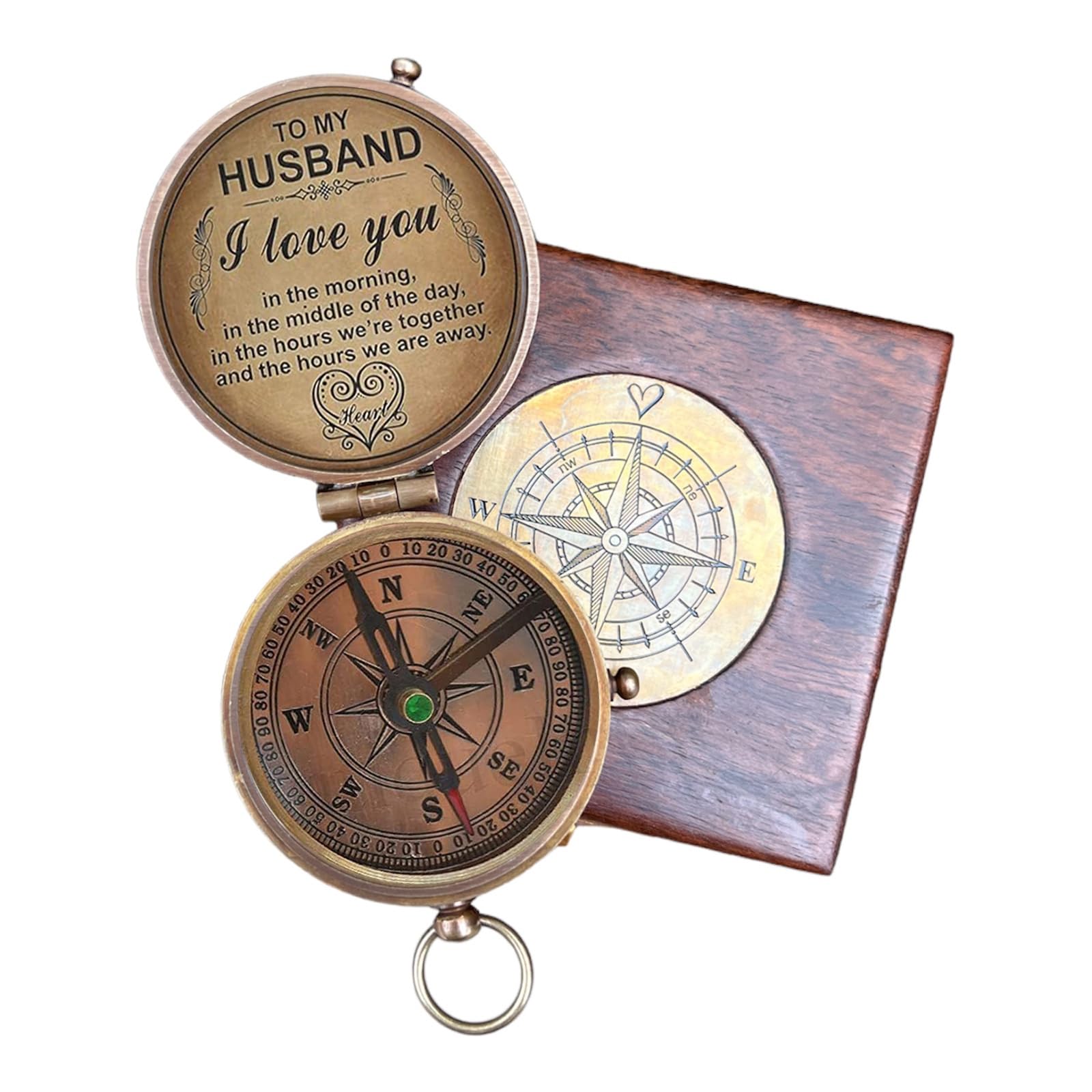 Personalized Engraved Compass - Unique Gift for Husband, Boyfriend, Fiance | Long Distance Relationship Keepsake | Military Deployment Gift | Perfect for Hiking, Camping & Outdoor Adventures