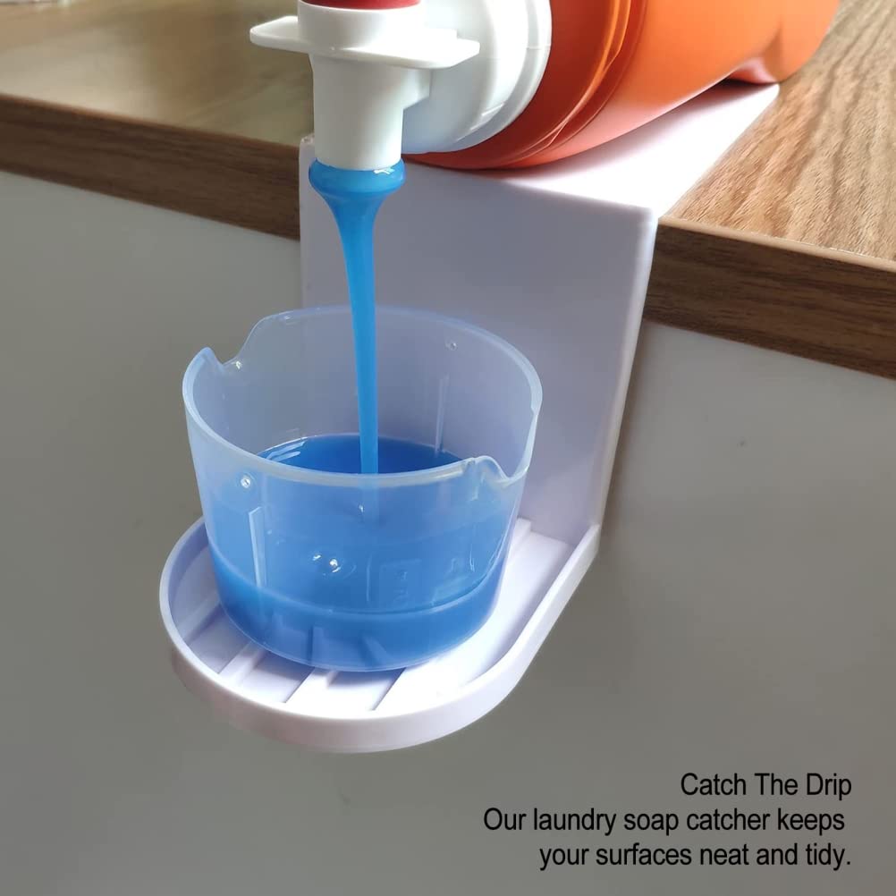 2 Pack Laundry Detergent Drip Catcher & Organizer - Leak-Proof Detergent Cup Holder Tray Dispenser for Washing Machine (Perfect for Laundry Room, Utility Room & Small Spaces)
