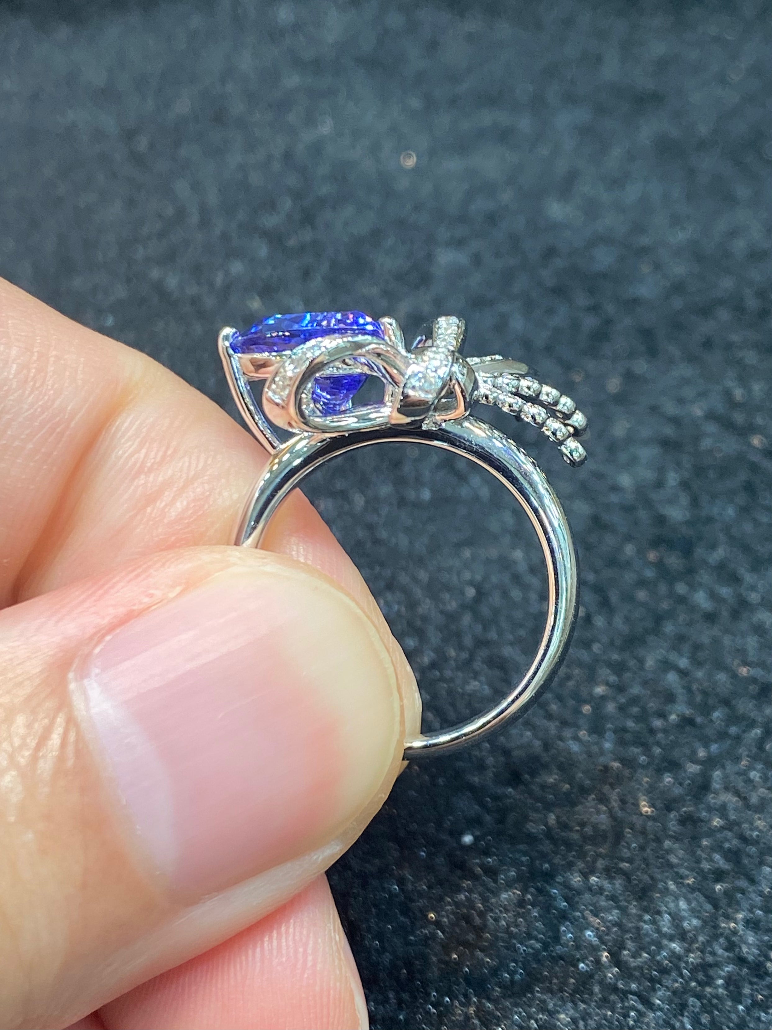 Natural Tanzanite 2.75ct Sterling Silver Ring for Women - Elegant Birthstone Jewelry Gift for Anniversary, Engagement & Special Occasions