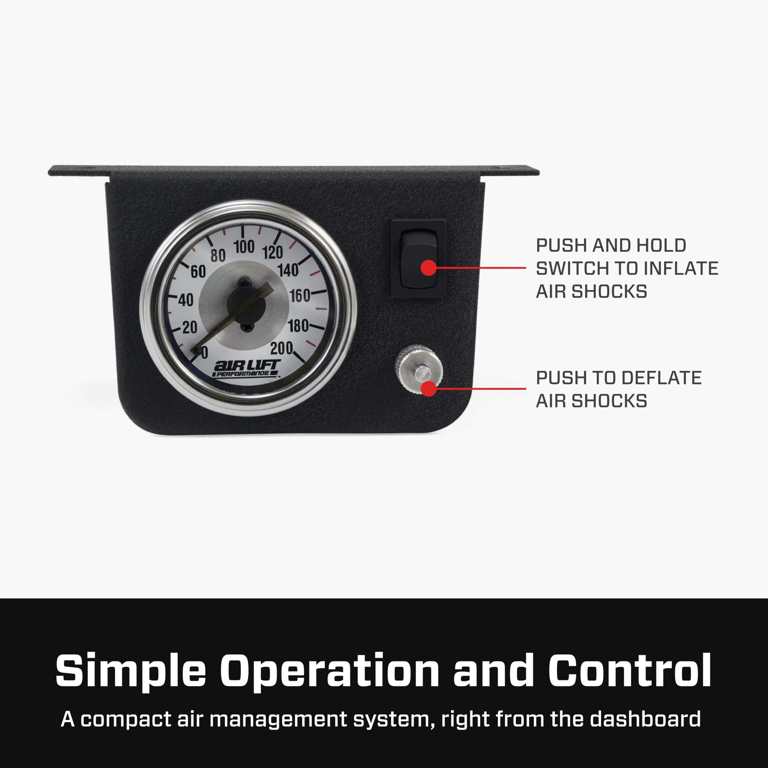Air Lift Air Shock Controller with Air Compressor & Pressure Gauge Kit - 25804 | Heavy Duty Suspension System for Trucks, SUVs & Off-Road Vehicles | Perfect for Towing, Hauling & Adventure Travel