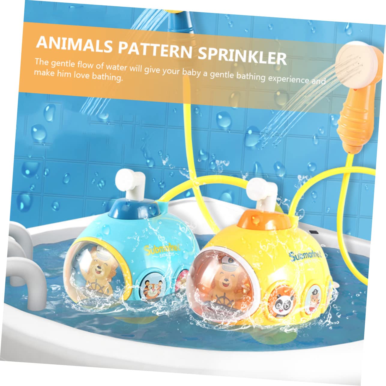 FAVOMOTO 4pcs Kids Bath Toys - Animal Shower Toys for Toddlers, Water Play Toys for Baby Bath Time, Durable Plastic Yellow Bathtub Toys for Children - Fun Learning Toys for Sensory Play & Early Development