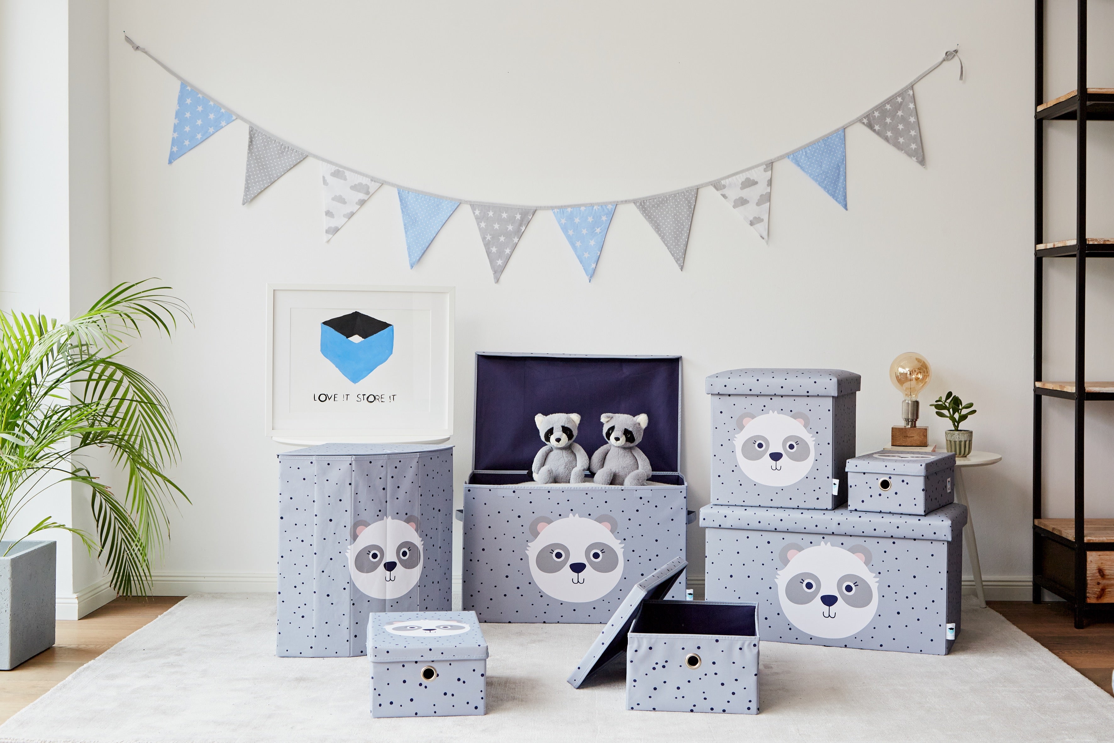 Panda Shaped Kids Toy Storage Box with Lid - Organize Toys, Books & Room Decor for Nursery, Playroom & Bedroom
