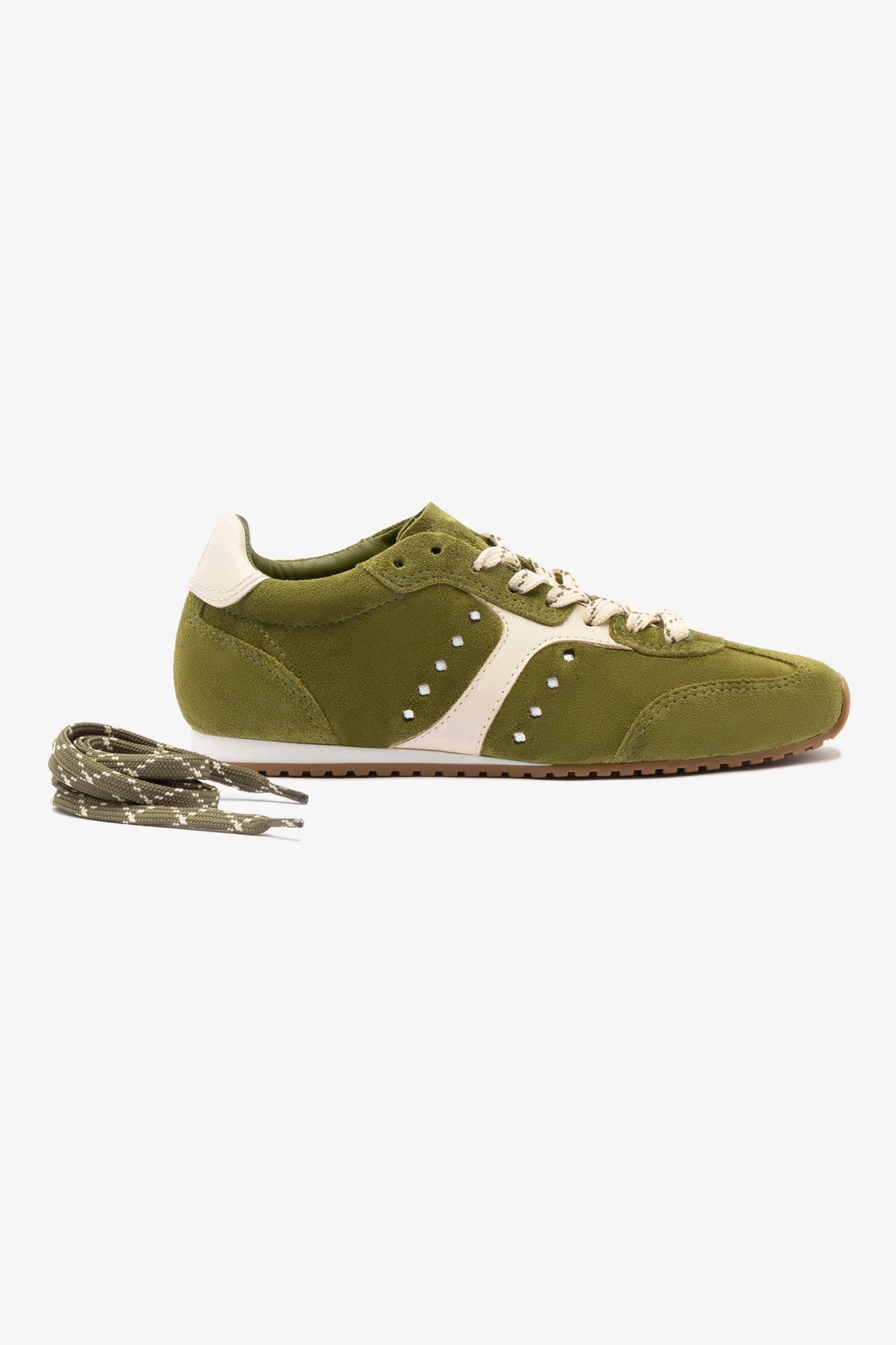 Stella Sneakers for Women - Comfortable Seaweed Suede & Ivory Leather Casual Shoes | Perfect for Walking, Work & Everyday Wear