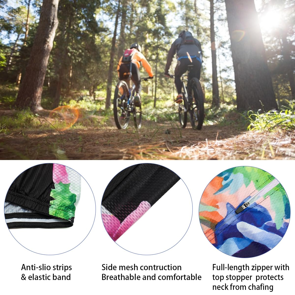 Women's Long Sleeve Cycling Jersey Set with 3 Pockets & Padded Pants - Breathable Bicycle Shirt for Road & Mountain Biking - Perfect for Outdoor Sports, Commuting & Fitness Training