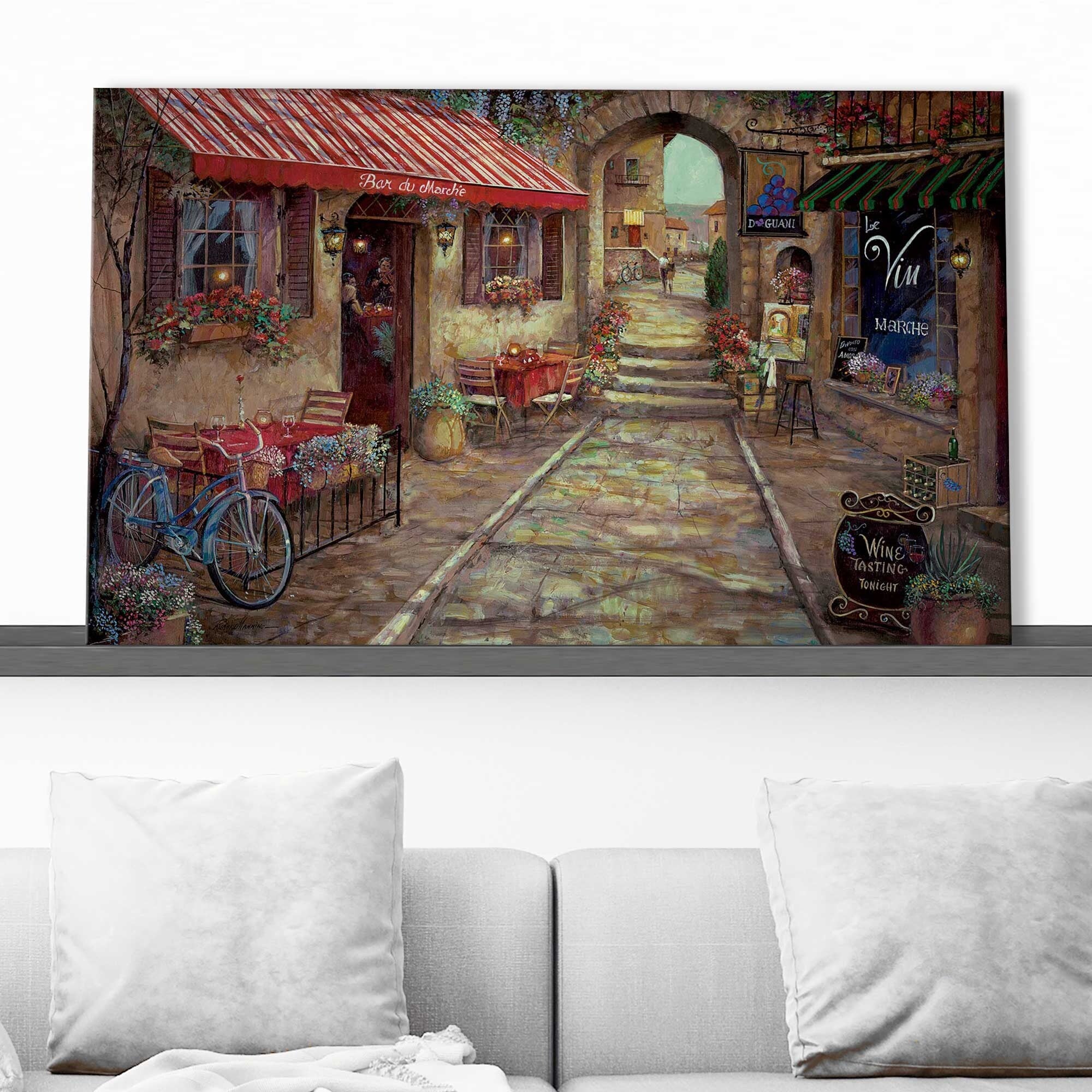 Bar du Marche by Ruane Manning - Premium Canvas Art Print for Home & Office Decor - Perfect for Living Room, Bedroom, or Gallery Wall Display