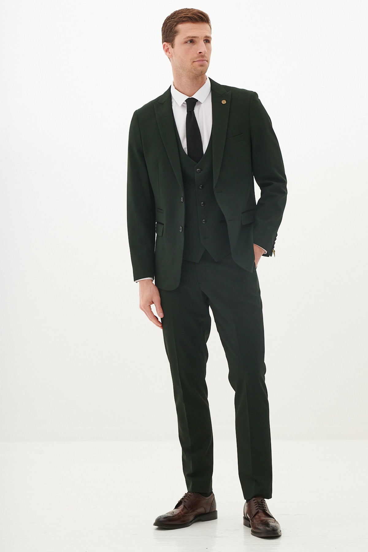 BROMLEY Olive Green Check Suit - Leicester City F.C. Collection (Harry Winks Style) | Perfect for Matchdays, Weddings & Formal Events