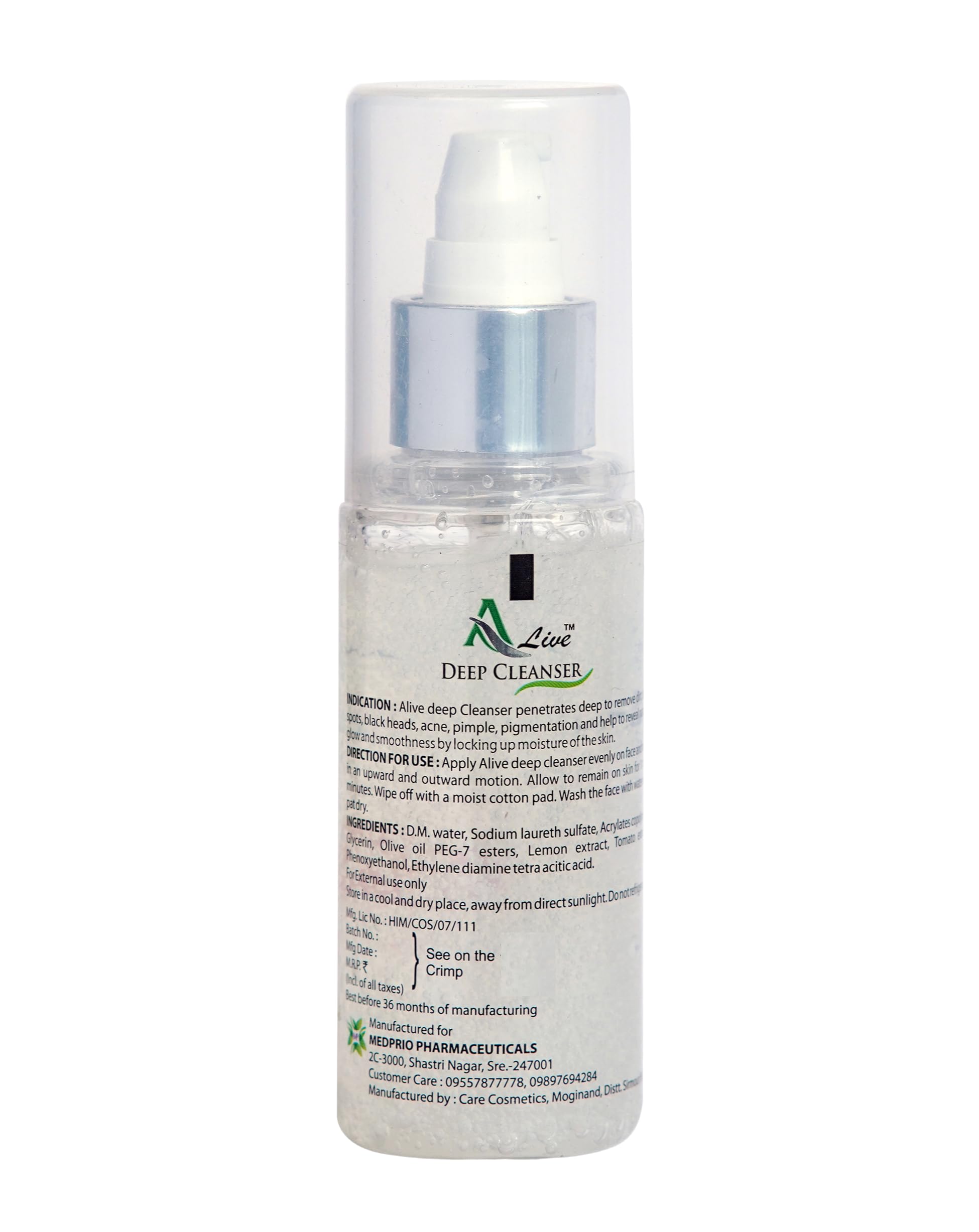 Alive Health & Beauty Deep Cleansing Face Wash for Oily Skin - Lemon & Tomato Extract (100ml) | Gentle Foaming Facial Cleanser for Acne-Prone Skin | Perfect for Morning & Night Skincare Routine