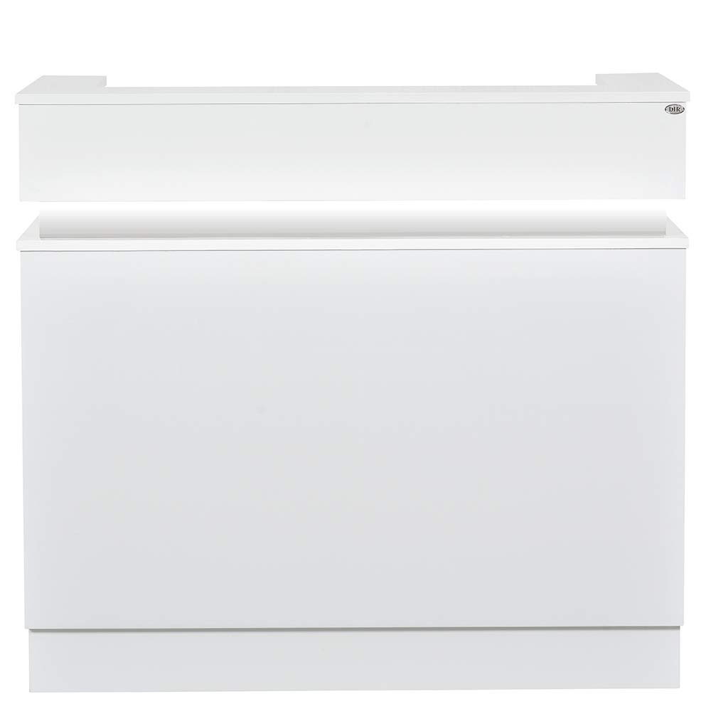 Modern White LED Reception Desk with Storage - Professional Office Furniture for Lobby, Waiting Area & Front Desk - Durable & Stylish Workspace Solution