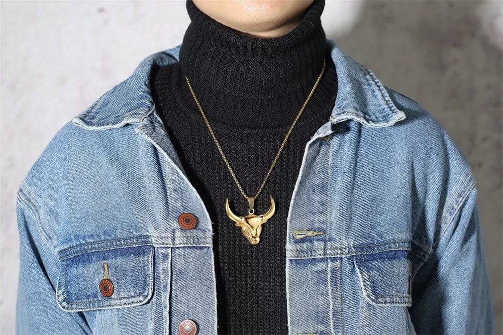 Gold Bull Necklace for Men & Women - 18K Gold Plated Pendant with Chain - Perfect for Gifts, Fashion & Everyday Wear