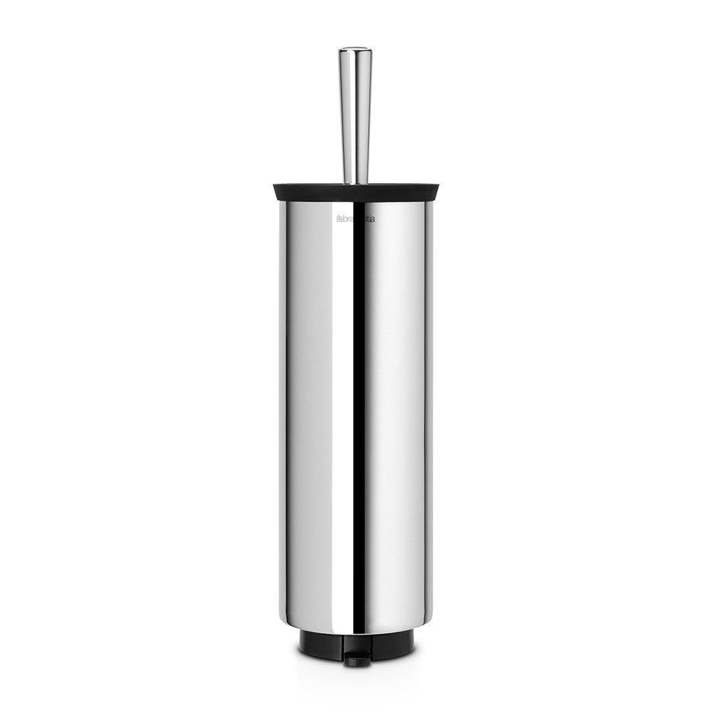 BRABANTIA Modern Toilet Brush with Holder - Stainless Steel & Plastic - Hygienic Bathroom Cleaning Tool for Home & Office Use