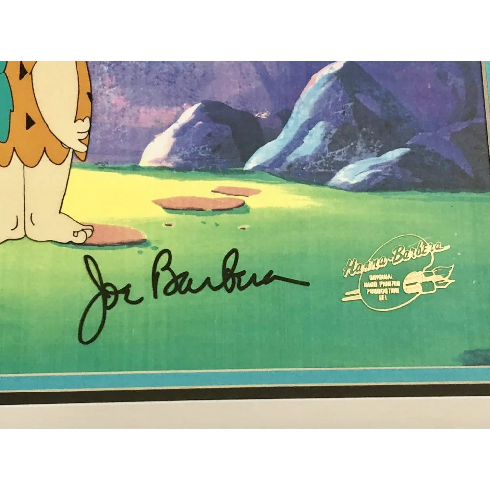 Original Flintstones Hand-Painted Hanna-Barbera Animation Cel - Dual Signed & Framed with JSA COA - Perfect for Collectors, Animation Fans & Home Decor